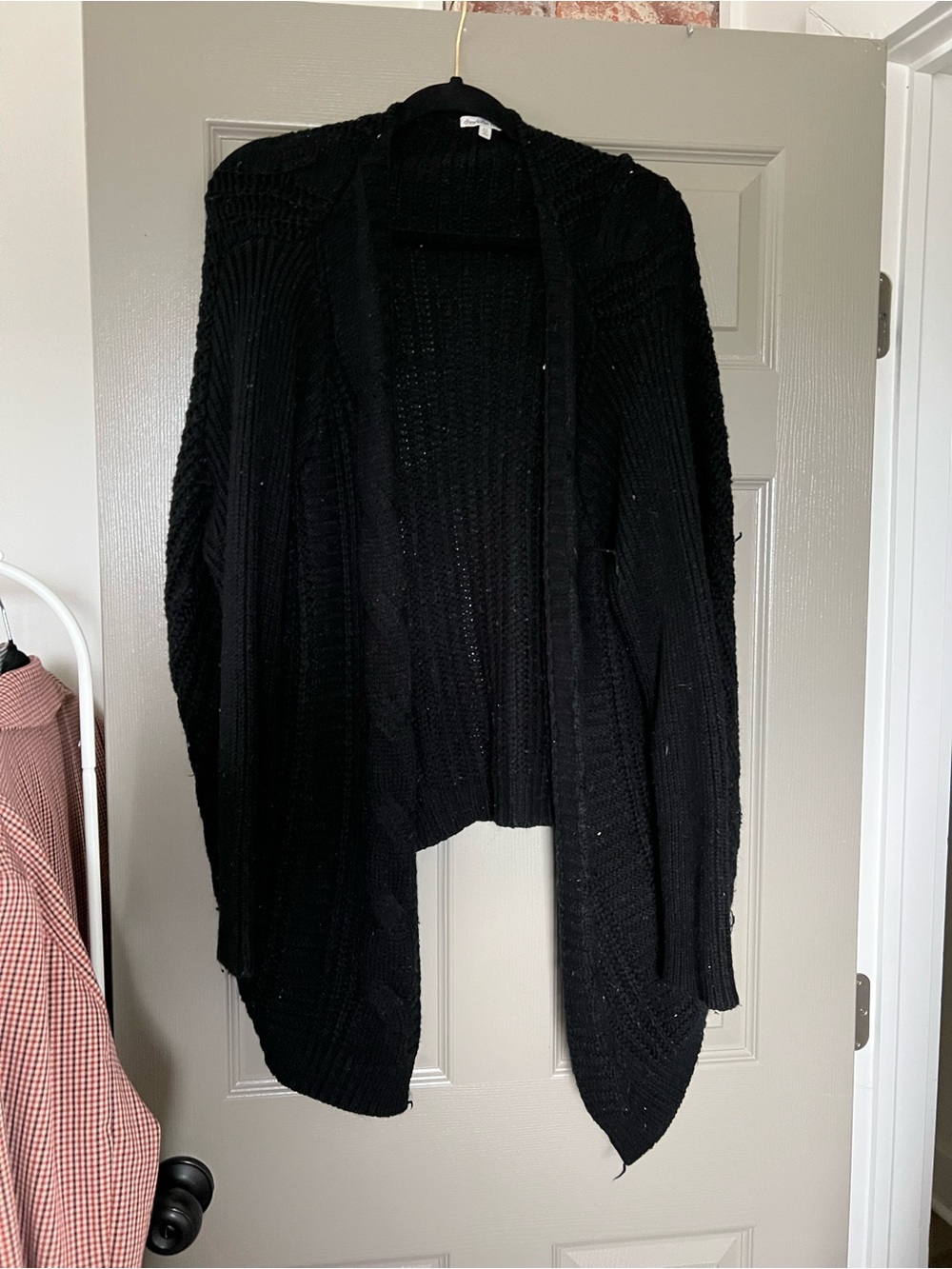 Charlotte Russe Black Open-Front Knit Cardigan
